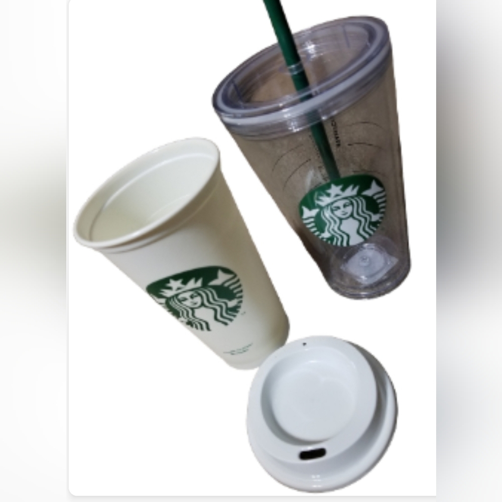 Two Reusable STARBUCKS Cups-16oz